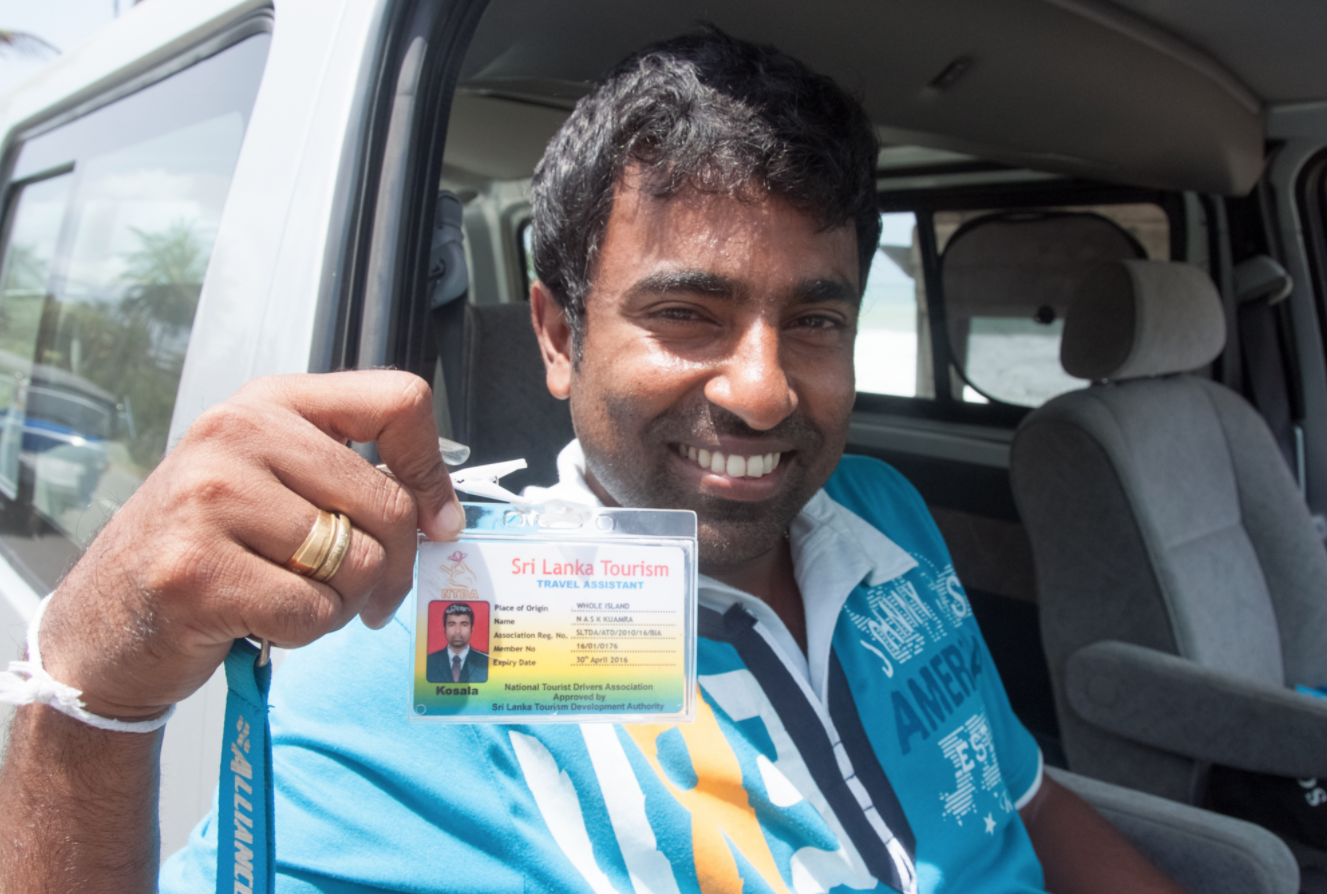 Nuga hat eine Lizenz als Touristen Chauffeur für Sri lanka